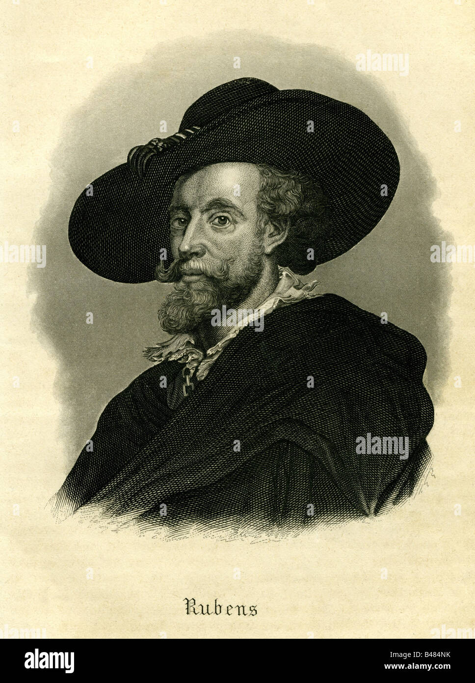 Rubens, Peter Paul, 28.6.1577 - 30.5.1640, peintre, portrait avec chapeau, gravure sur acier, 19e siècle, l'artiste n'a pas d'auteur pour être effacé Banque D'Images