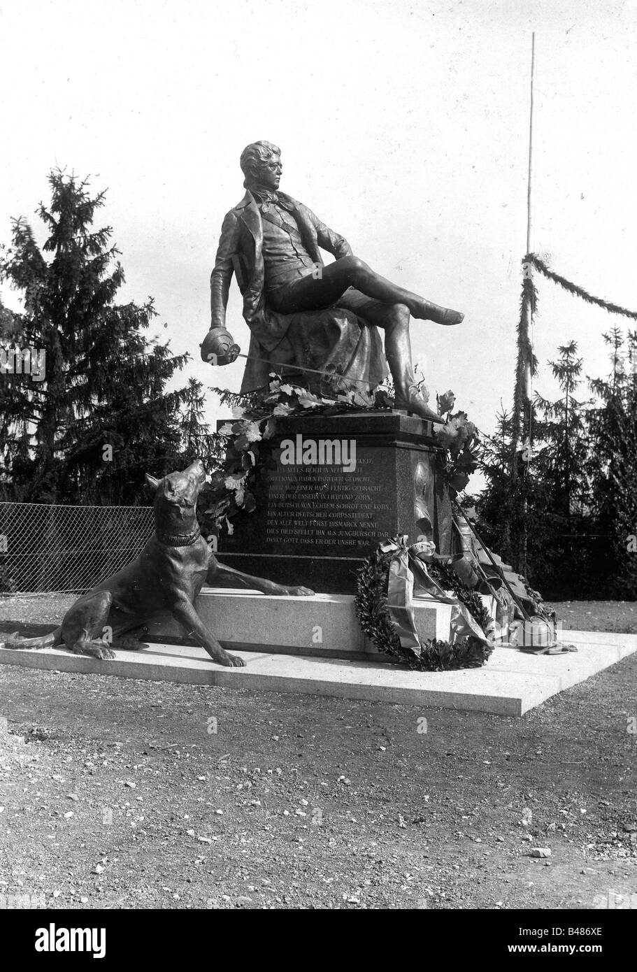 Bismarck, Otto von, 1.4.1815 - 30.7.1898, politicien allemand, étudiant, monument, statue de Norbert Pretschner, Bronze, Bad Koesen, 1896, , Banque D'Images