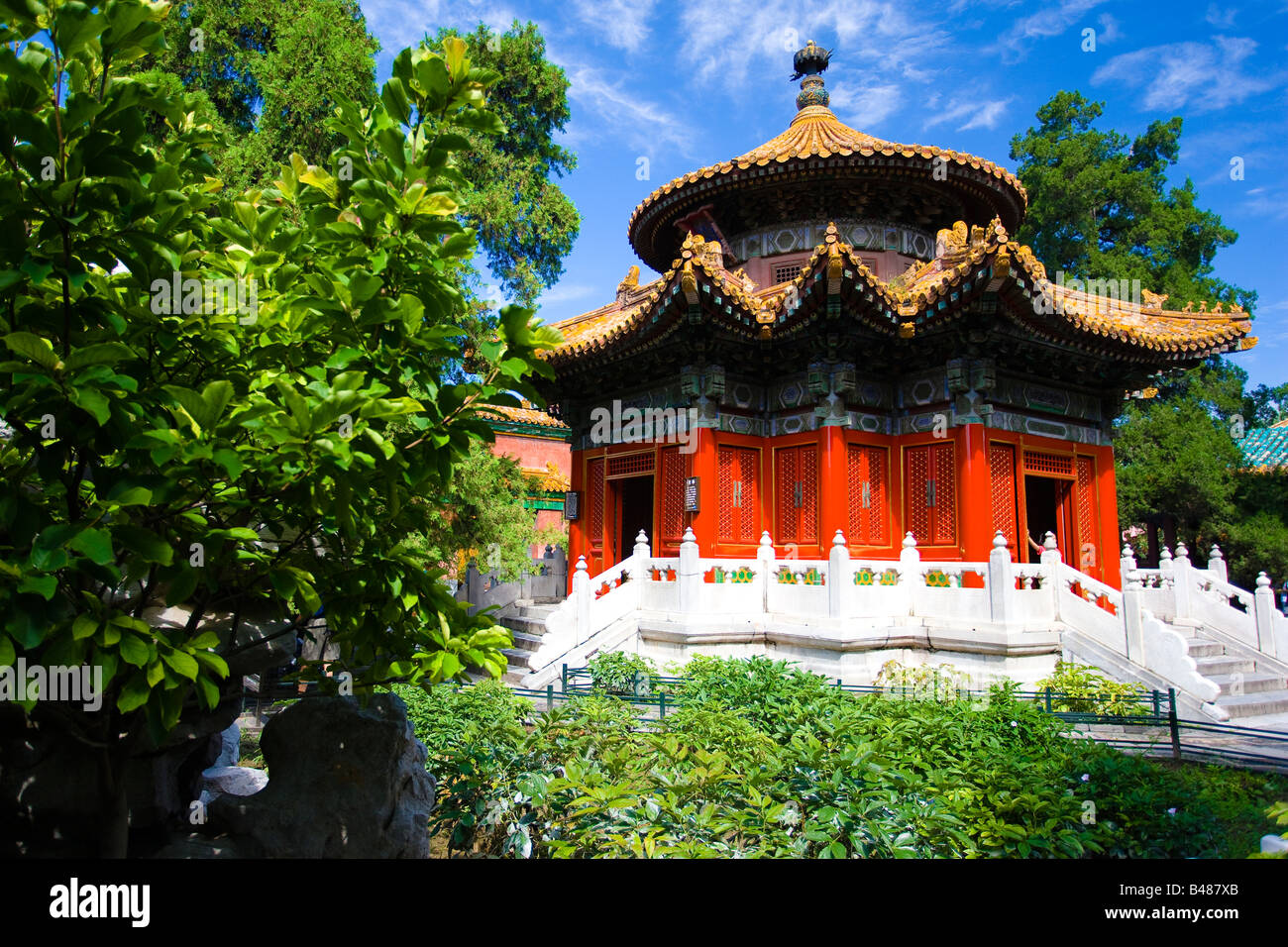 Chine Pékin Cité Interdite Imprerial pavillon du jardin de l'Imperial Gardens Yuhuayuan Banque D'Images