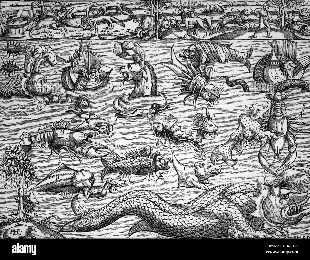 superstition, créatures mythiques, diverses mers , Banque D'Images