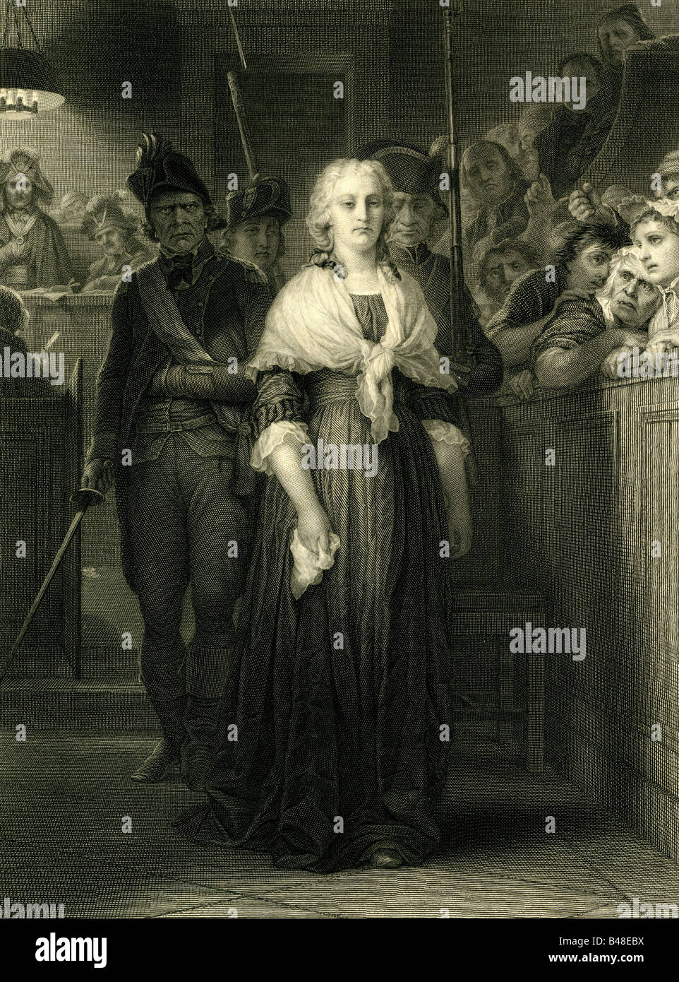 Marie Antoinette, 2.11.1755 - 16.10.1793, Reine consort de France 10.5.1774 - 21.9.1792, après avoir été condamnée par le tribunal révolutionnaire, Paris, 14.10.1793, gravure, XIXe siècle, Banque D'Images