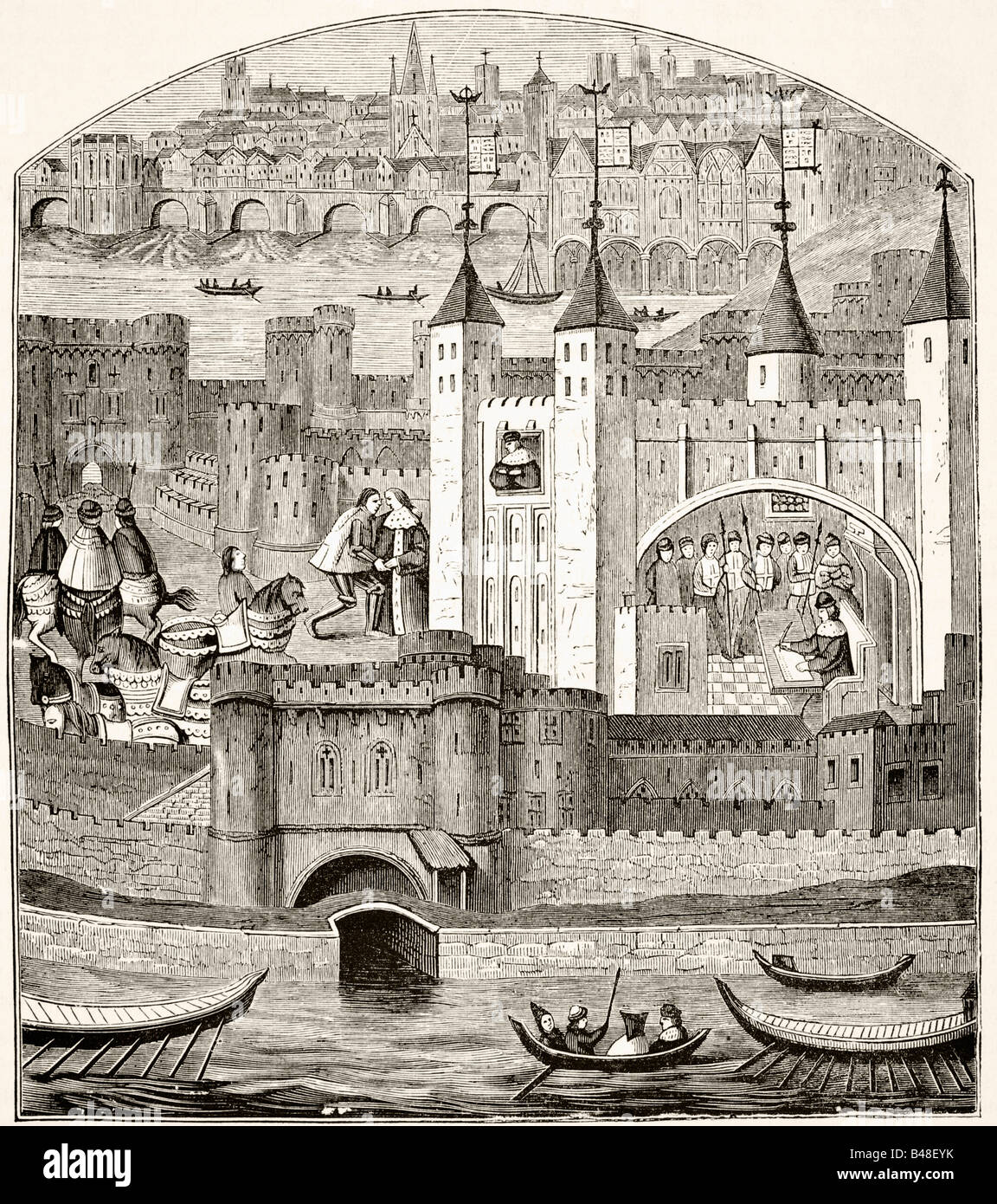 Londres et la Tour de Londres au xve siècle. Banque D'Images