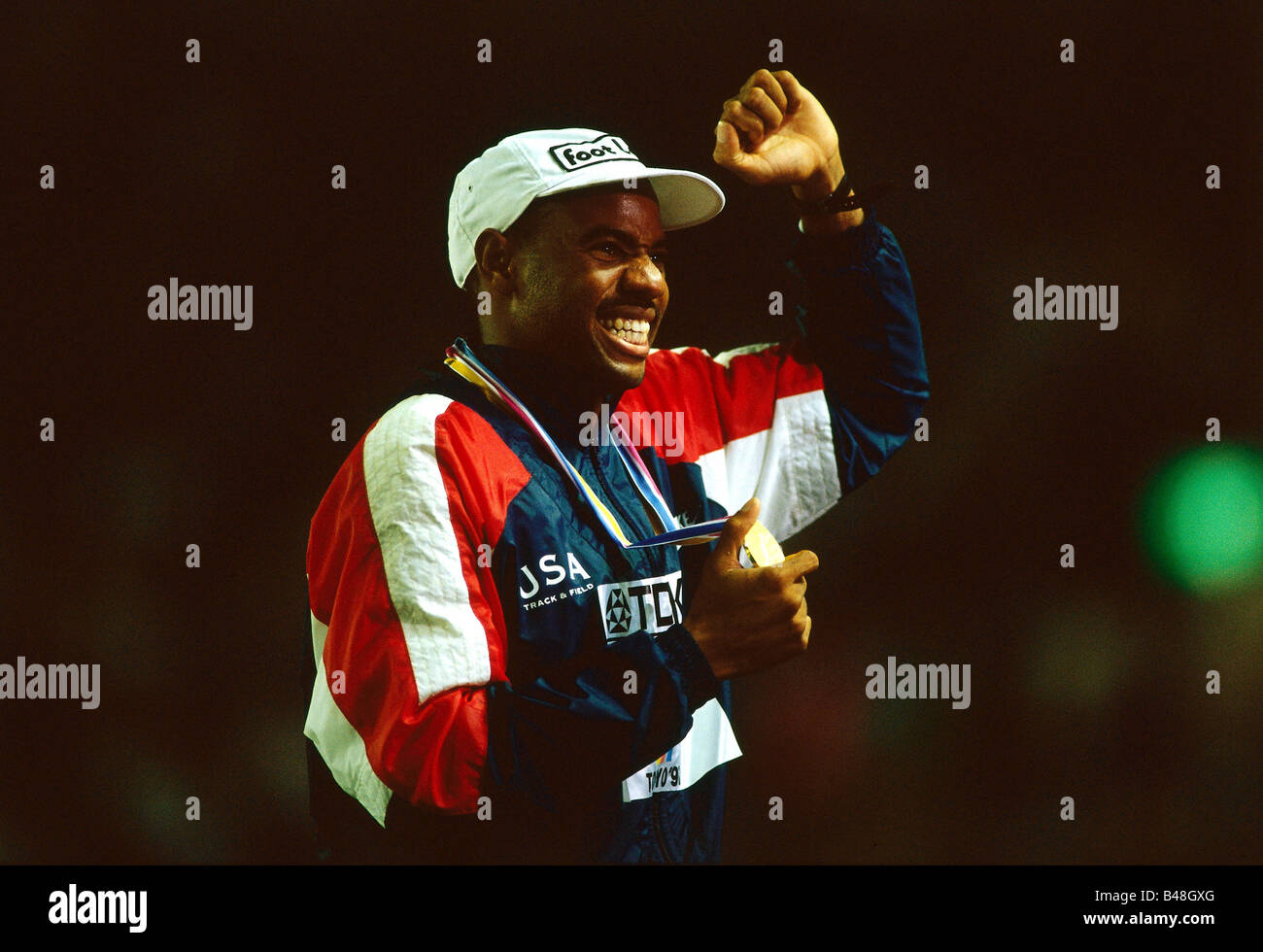 Powell, Michael « mke » Anthony, * 10.11.1963, athlète américain (athlétisme), demi-longueur, championnat du monde, Tokio, 1991, Banque D'Images