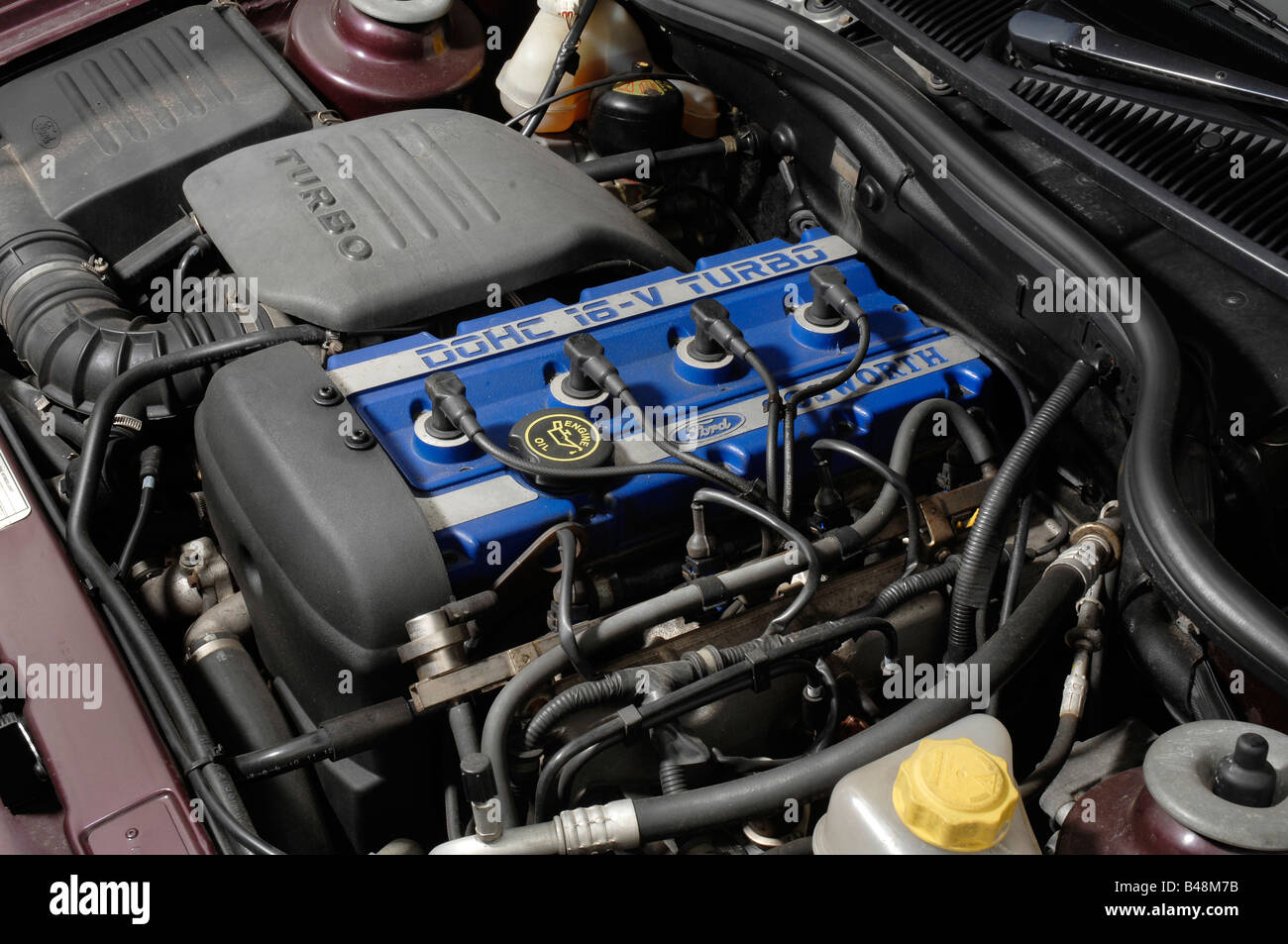 1993 Ford Escort RS Cosworth engine Banque D'Images
