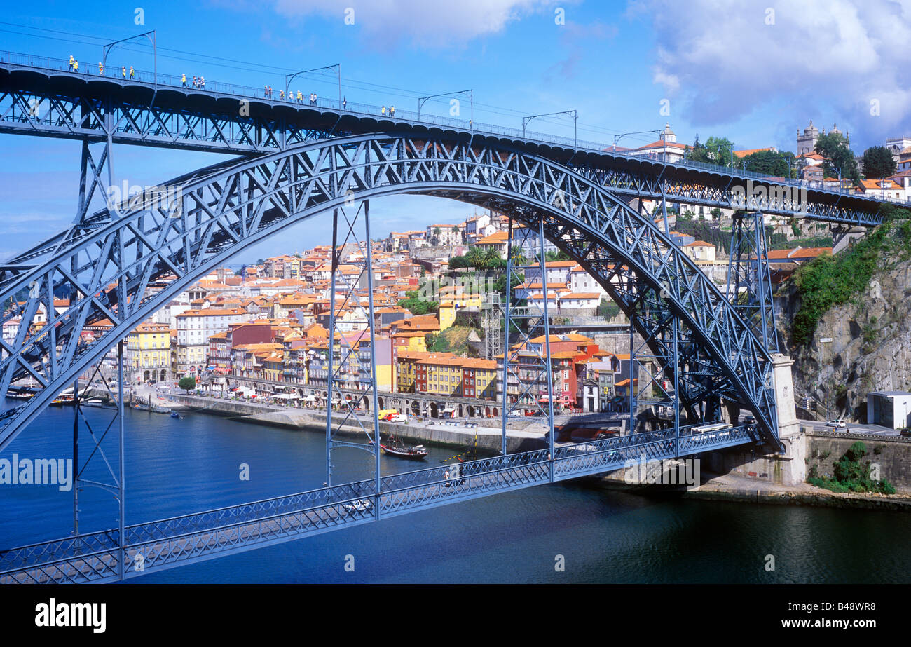 Dom Pont Luis I de Vila Nova de Gaia à Porto, Portugal Banque D'Images