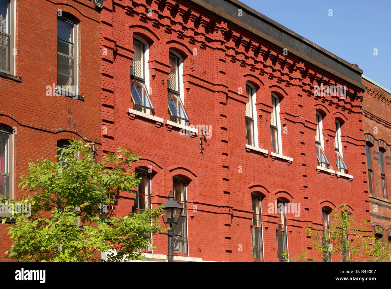 Façades de bâtiments Victoriens dans la ville de Saint John, Nouveau-Brunswick, Canada Banque D'Images