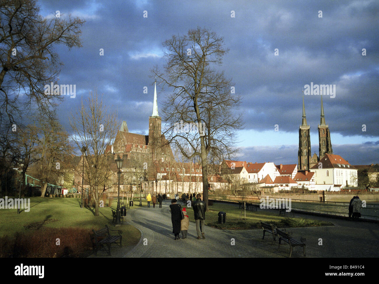 L'île de la cathédrale de Wroclaw, Pologne Banque D'Images