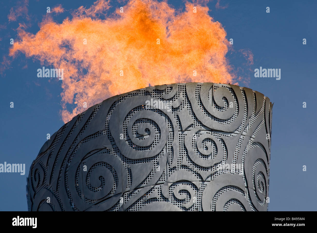 Flamme olympique au Jeux Olympiques d'été de 2008, à Beijing en Chine. Banque D'Images