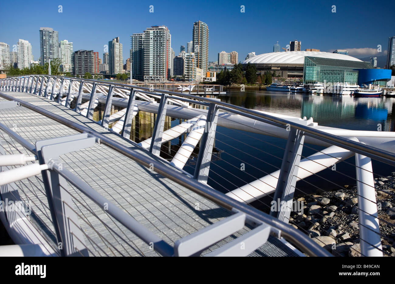 Le Stade BC Place à Vancouver vue depuis Bridge, Colombie-Britannique, Canada. Banque D'Images