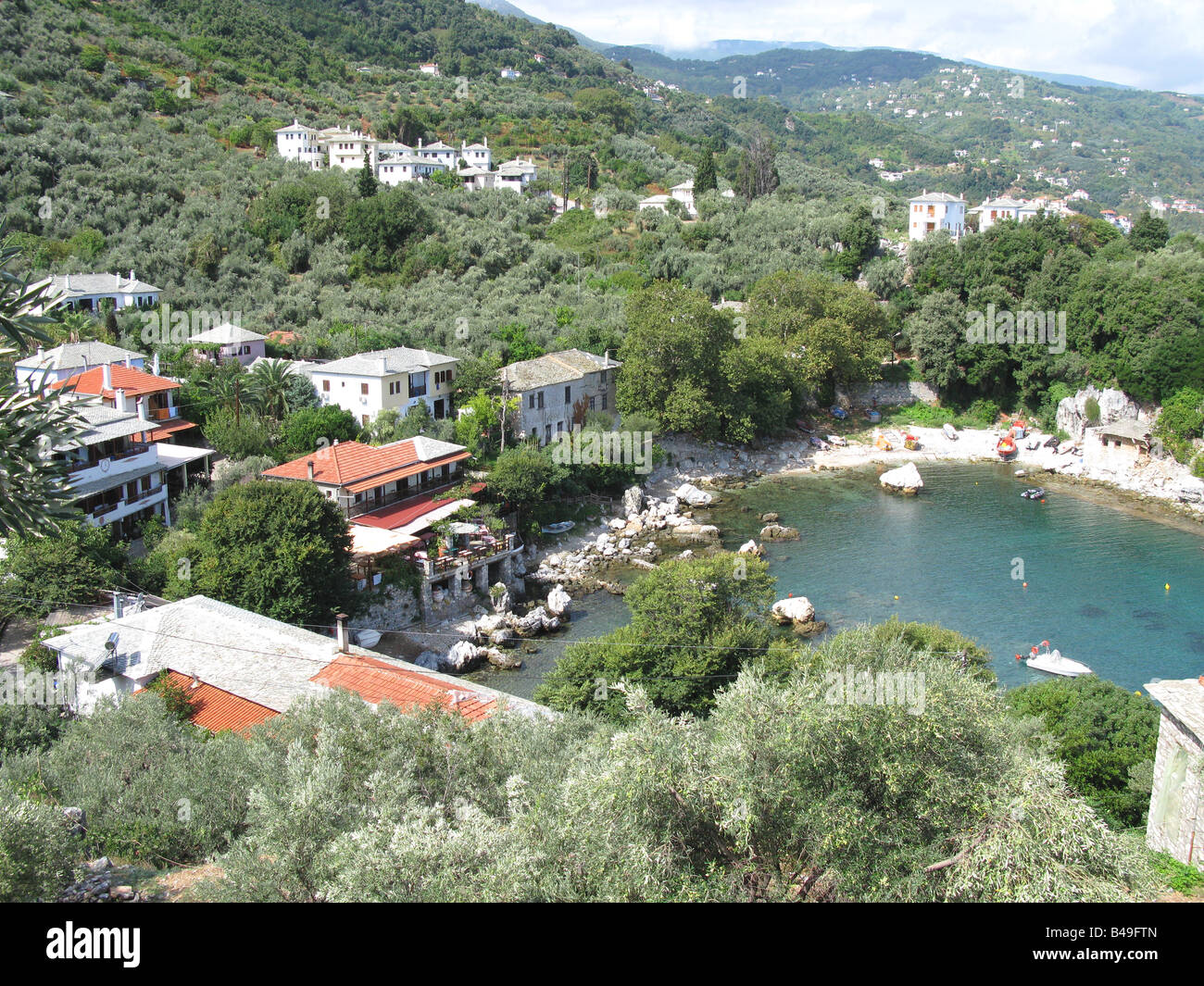 La Grèce. La péninsule de Pelion. Le village et le port de Damouchari. Banque D'Images