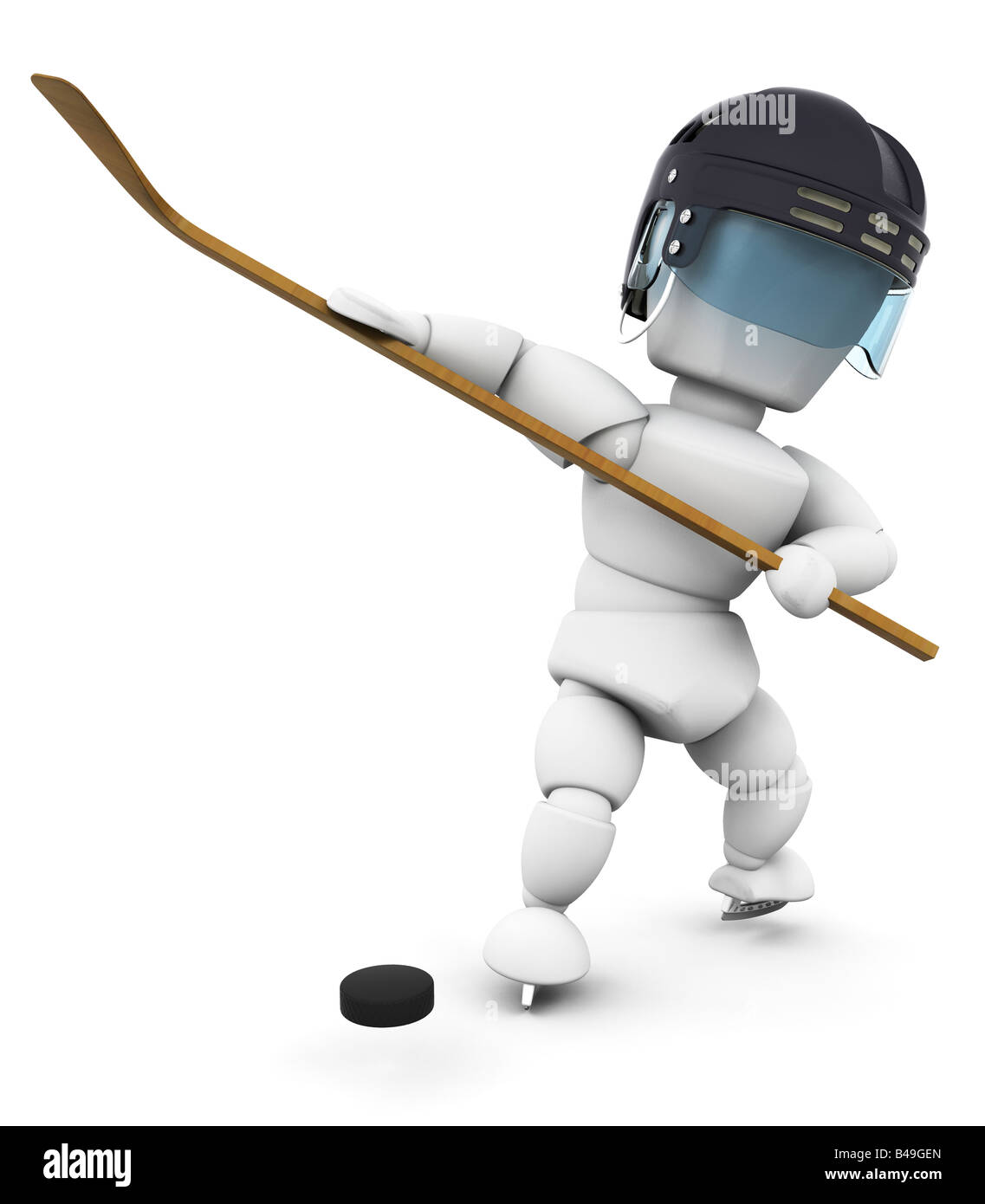 3D render d'un joueur de hockey sur glace Banque D'Images
