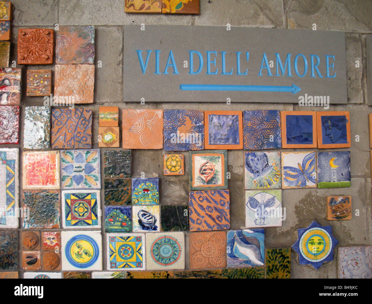 Via Dell'Amore de marche de l'amour dans les Cinque Terre Banque D'Images