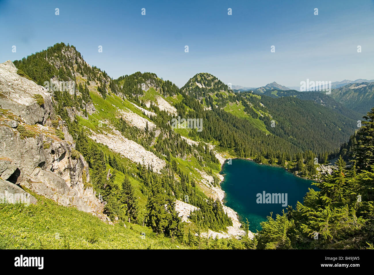 Lac surprise près de Stevens Pass Washington USA Banque D'Images