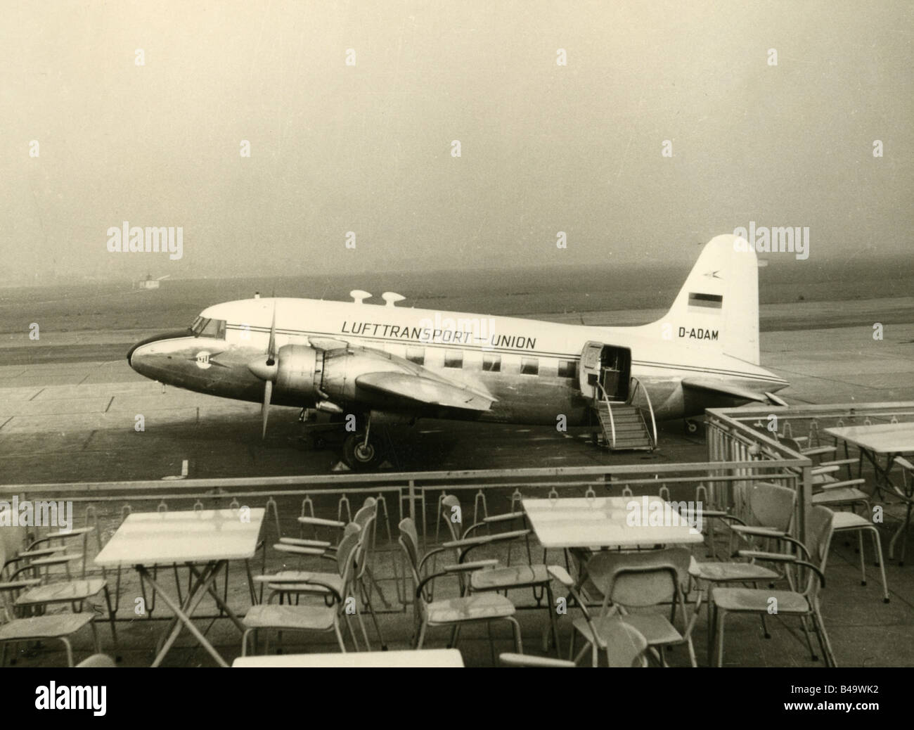Tourisme, voyages en avion, avion, Vickers VC. 1 Viking, Lufttransport Union (Ltu), Düsseldorf, 1956, Banque D'Images