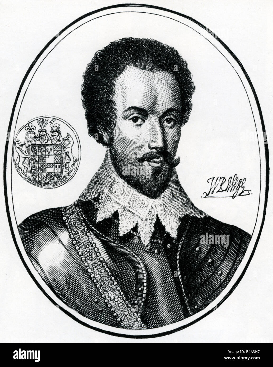 Raleigh, Walter, 1552 - 29. 10,1618, navigateur anglais et auteur/rédactrice, portrait, gravure, circa 1590, , n'a pas d'auteur de l'artiste pour être effacé Banque D'Images
