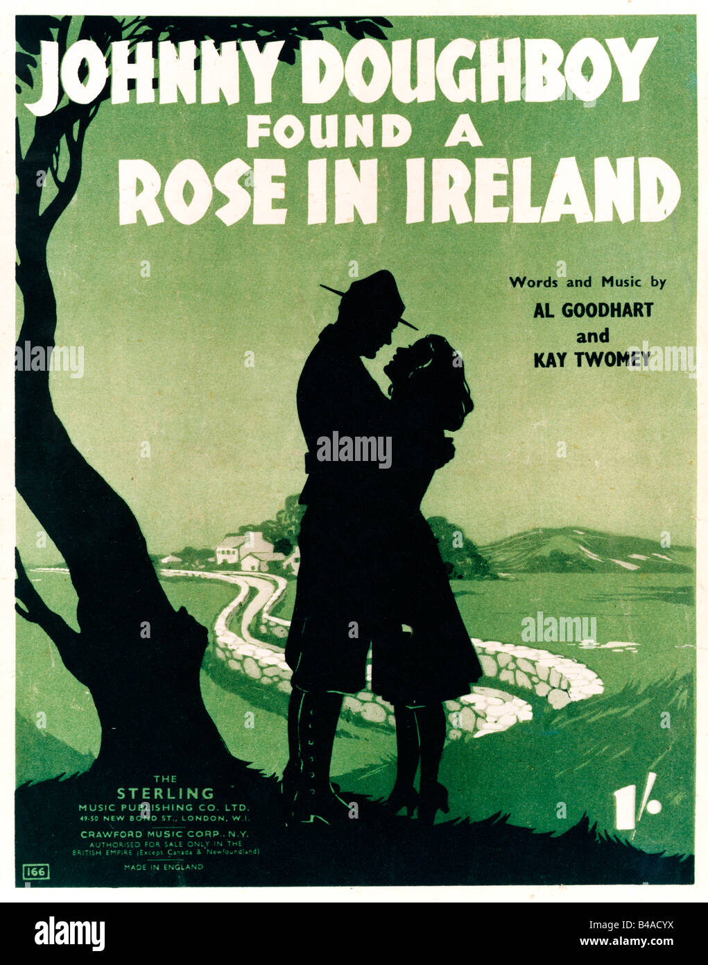 Johnny Doughboy trouvé une rose en Irlande 1919 feuille de musique pour couvrir une ballade au sujet de roman dans l'île d'Emeraude Banque D'Images