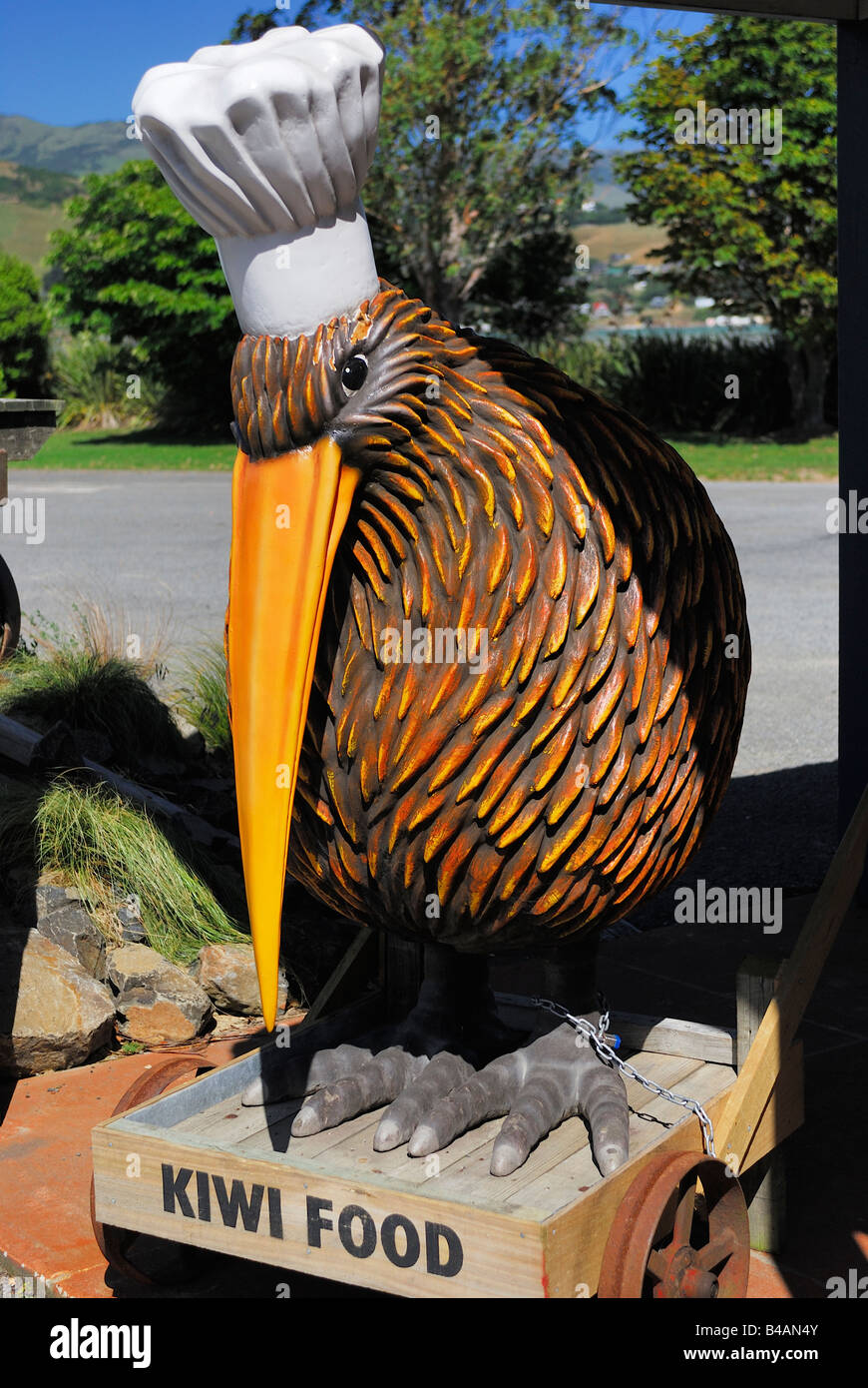 Kiwi de la publicité de la nourriture dans un restaurant à Canterbury, Nouvelle-Zélande Banque D'Images Kiwi de la publicité de la nourriture dans un restaurant à Canterbury, Nouvelle-Zélande Banque D'Images