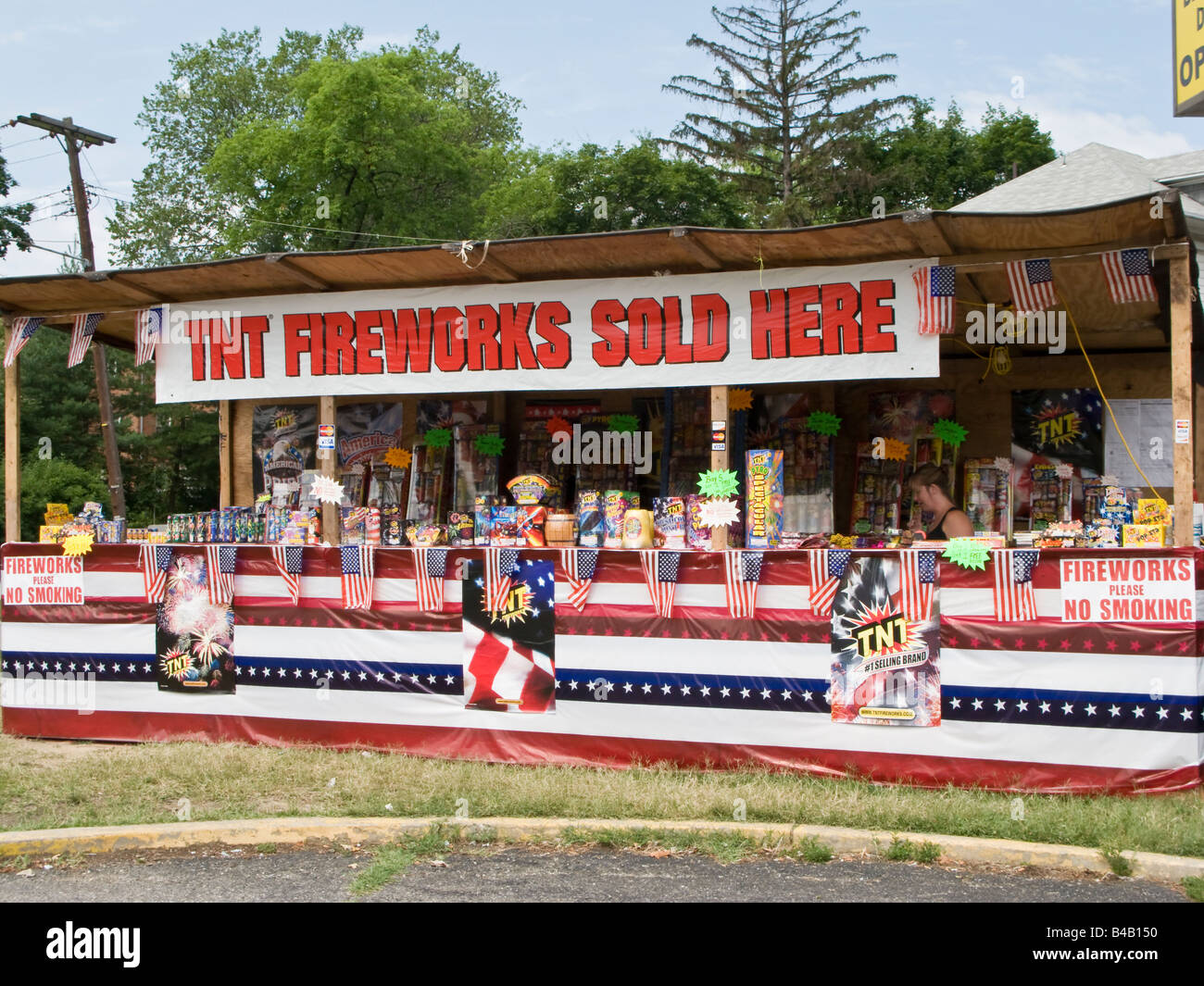 Piscine vente de feux d'artifice pour le 4 juillet, Washington, District of Columbia, États-Unis Banque D'Images