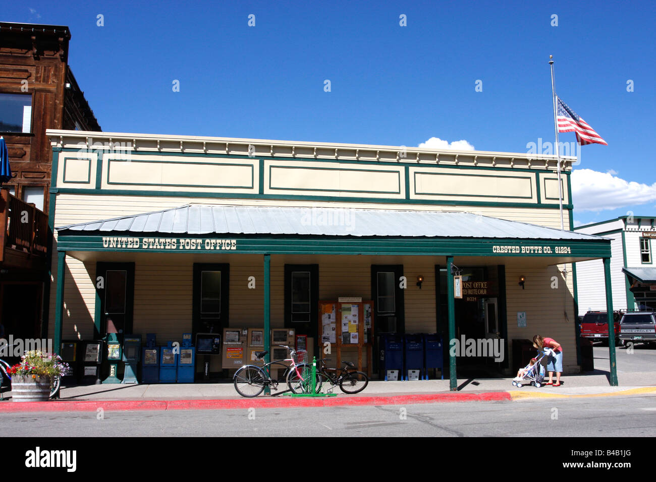 Crested Butte en bois historique Bureau de poste,Californie,USA. Banque D'Images
