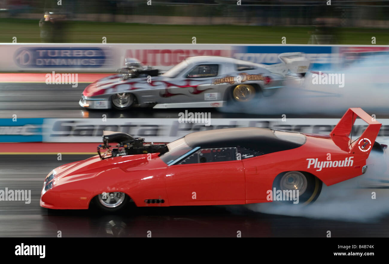 Pro Modification drag race. Santa Pod Raceway, England, UK. Banque D'Images