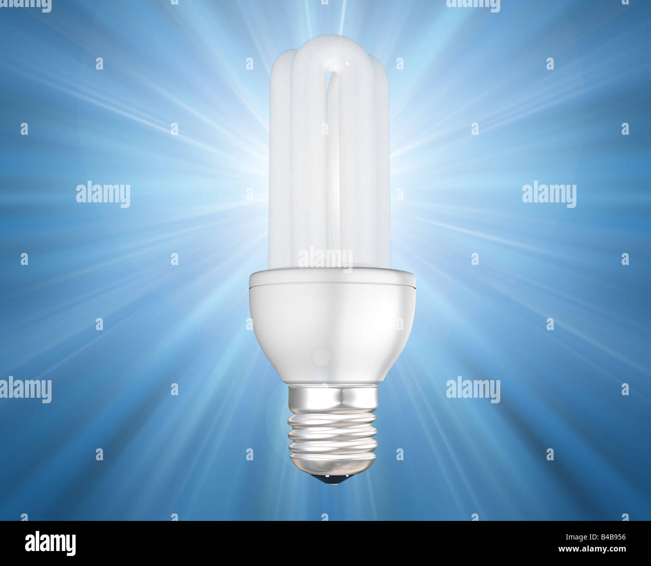 Illustration d'une ampoule à économie d'énergie lumineuse Banque D'Images