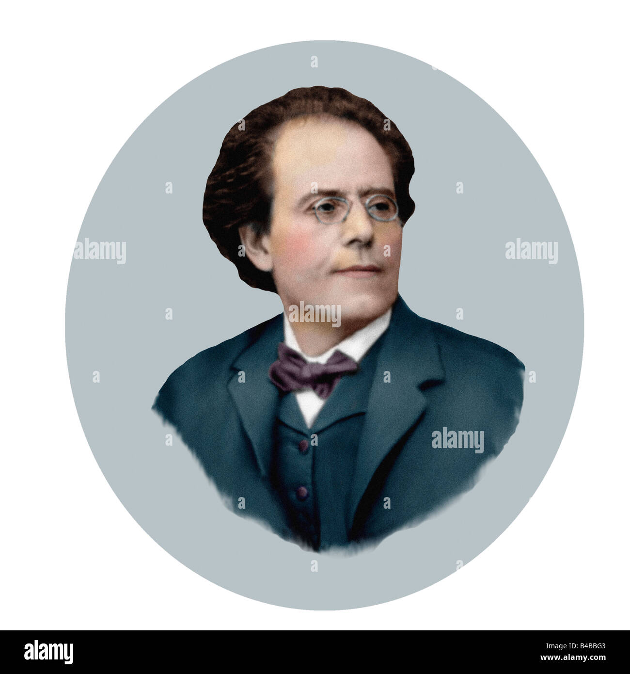 Gustav Mahler 1860 1911 République tchèque né compositeur autrichien esquisse à l'huile Illustration moderne de style Banque D'Images