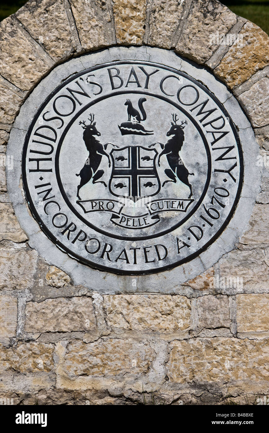 Inscription - Hudson Bay Company, Incorporated annonce 1670 à Lower Fort Garry - un lieu historique national, Selkirk, Manitoba, Canada. Banque D'Images