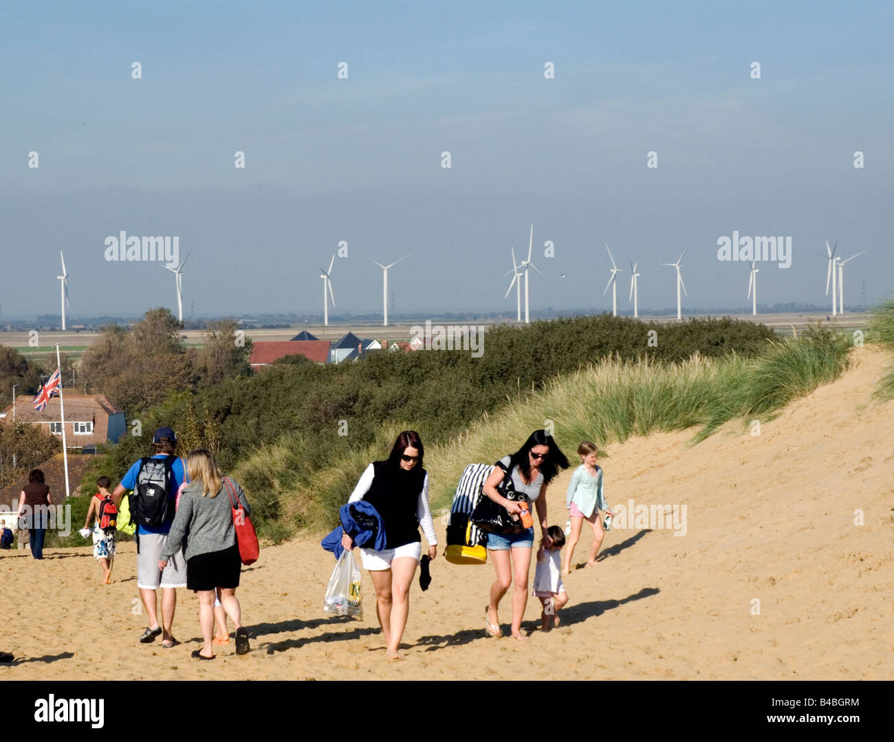 Éoliennes Nordex semblent de Camber Sands construit pour Npower à peu Cour Cheyne Romney Marsh Rye East Sussex England Banque D'Images