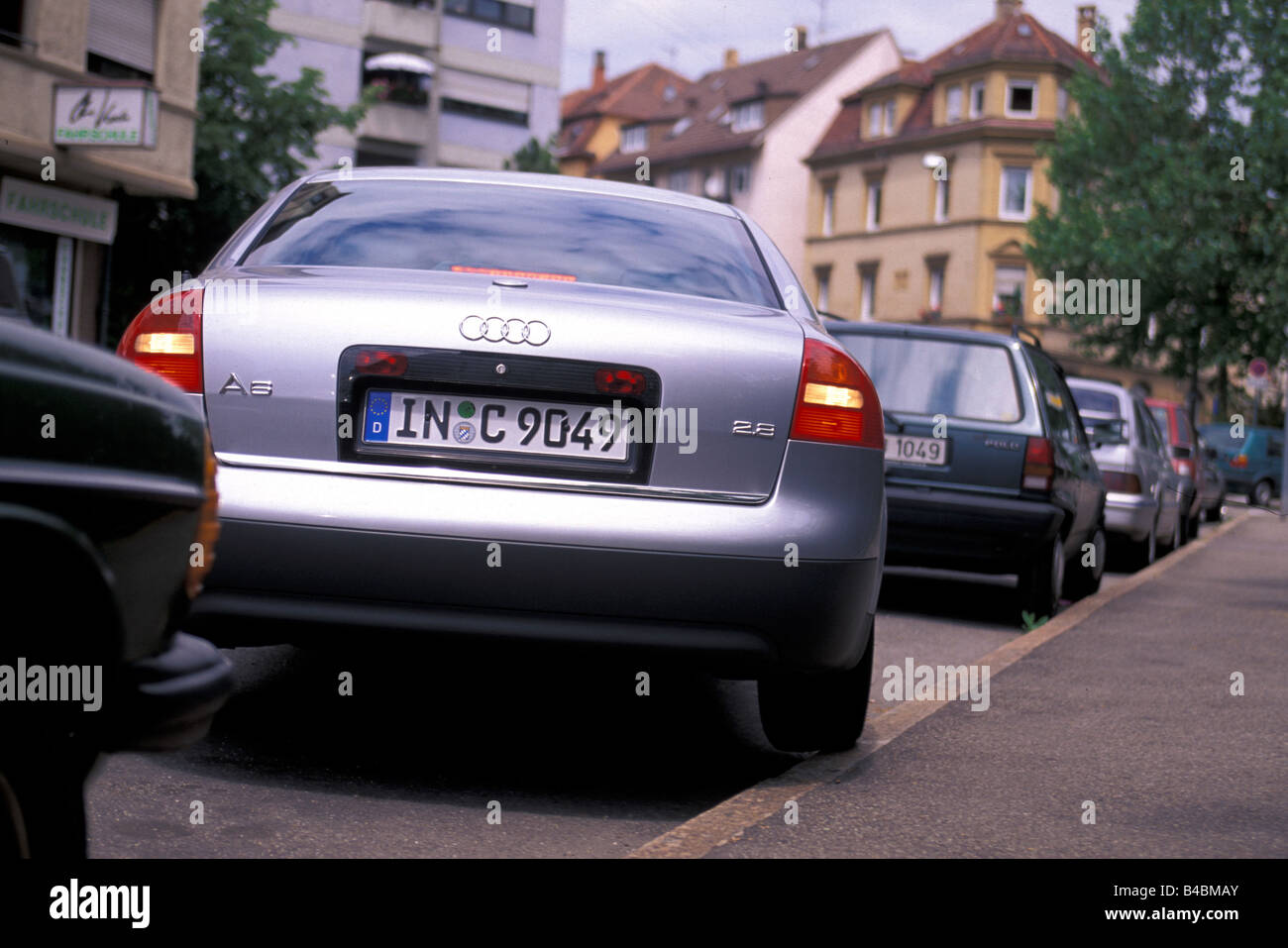 Voiture, Ville, Parc, Trafic, trafic/droit, diagonale de l'arrière Banque D'Images