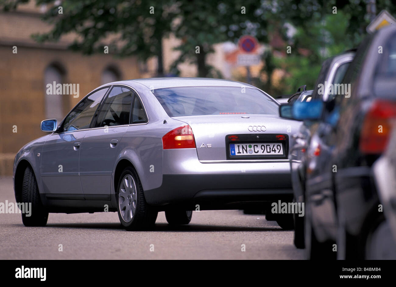 Voiture, Ville, Parc, Trafic, trafic/droit, diagonale de l'arrière Banque D'Images