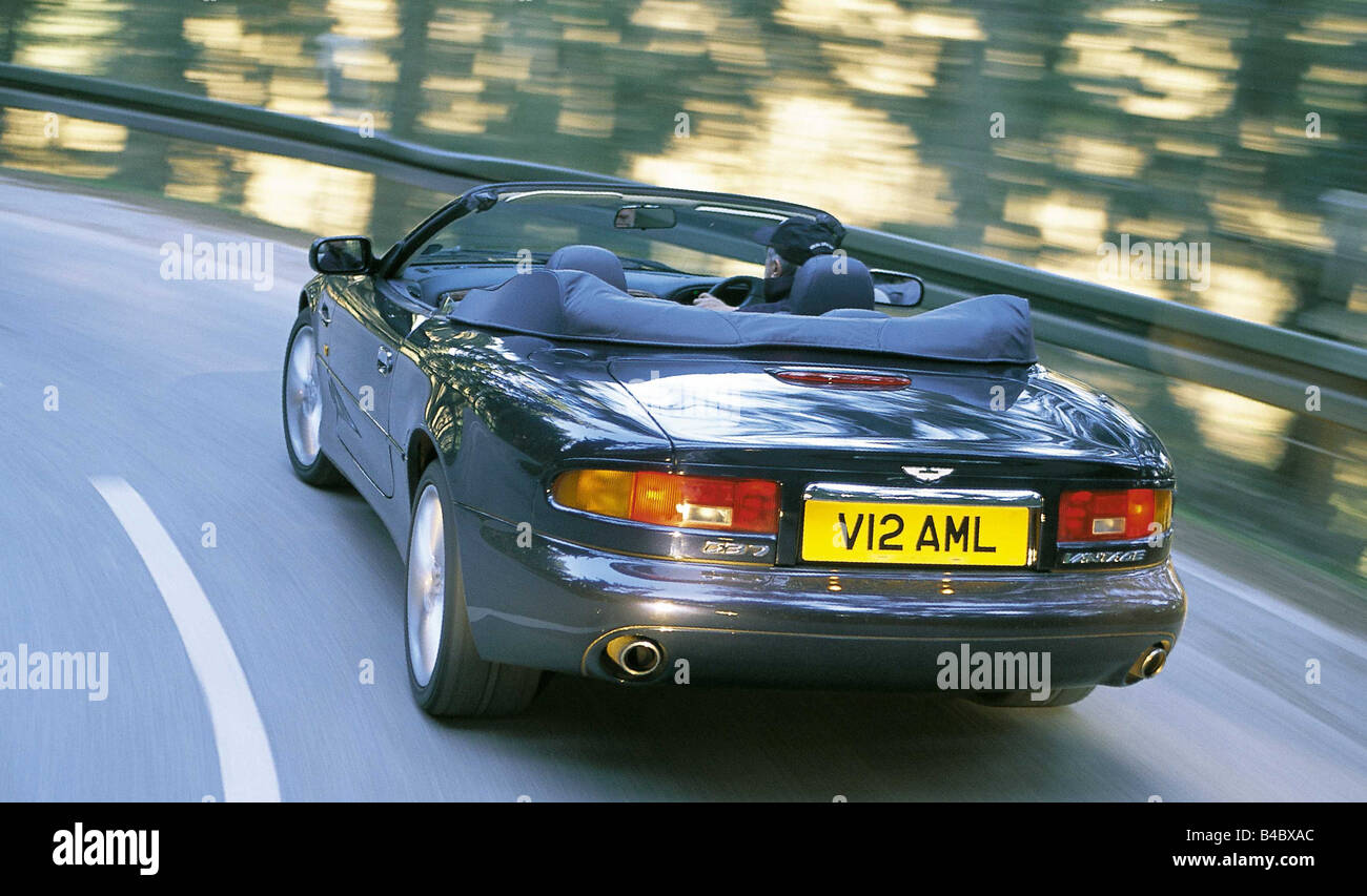 Voiture, Aston Martin DB7 Volante, convertible, modèle année 1994-, noir, la diagonale de l'arrière, vue arrière, ams 08/2000, SEI Banque D'Images