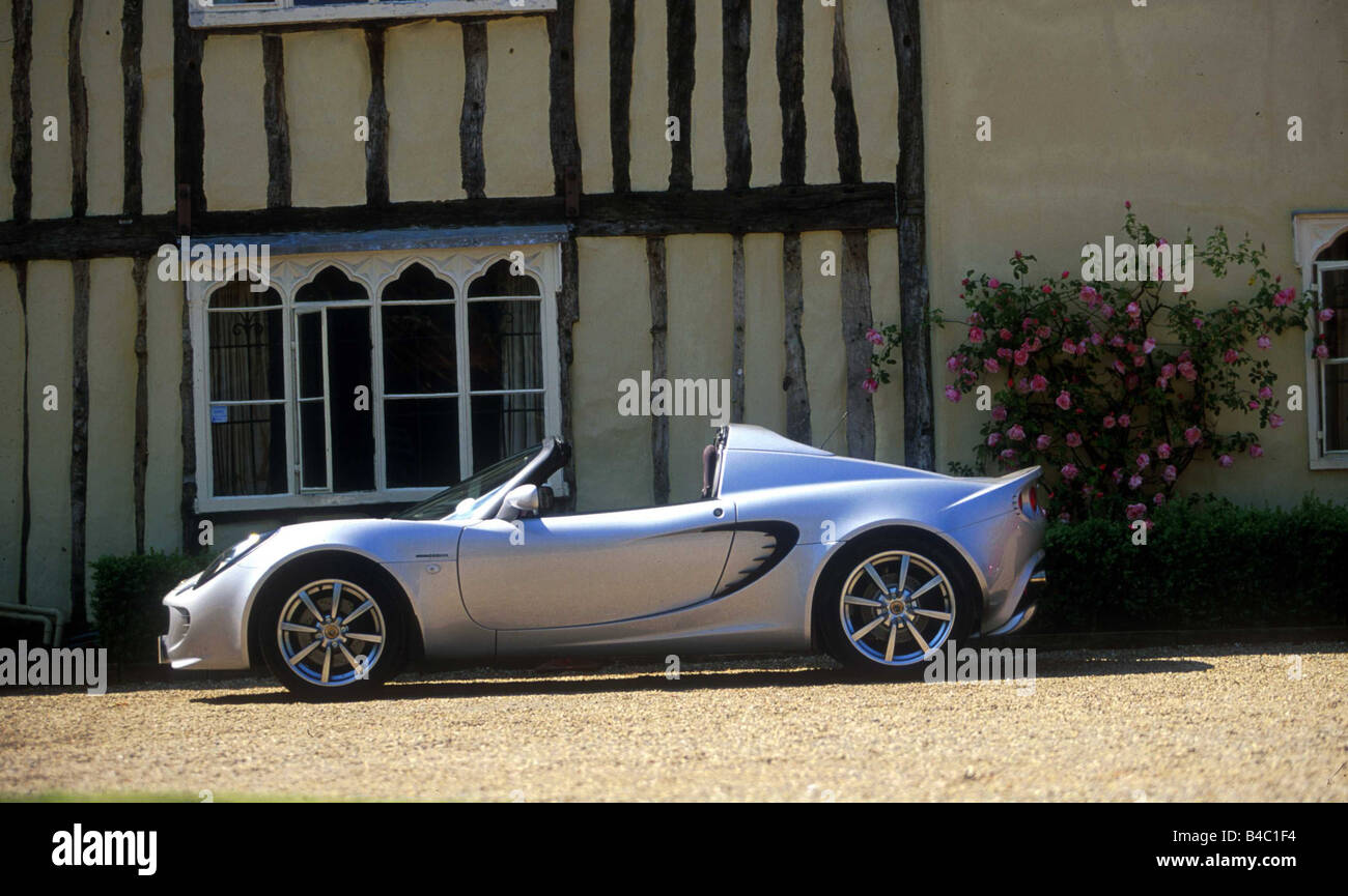 Voiture, Lotus Elise 111S, convertibles, l'année de modèle 2002, d'argent, open top, debout, à la défense, side view Banque D'Images