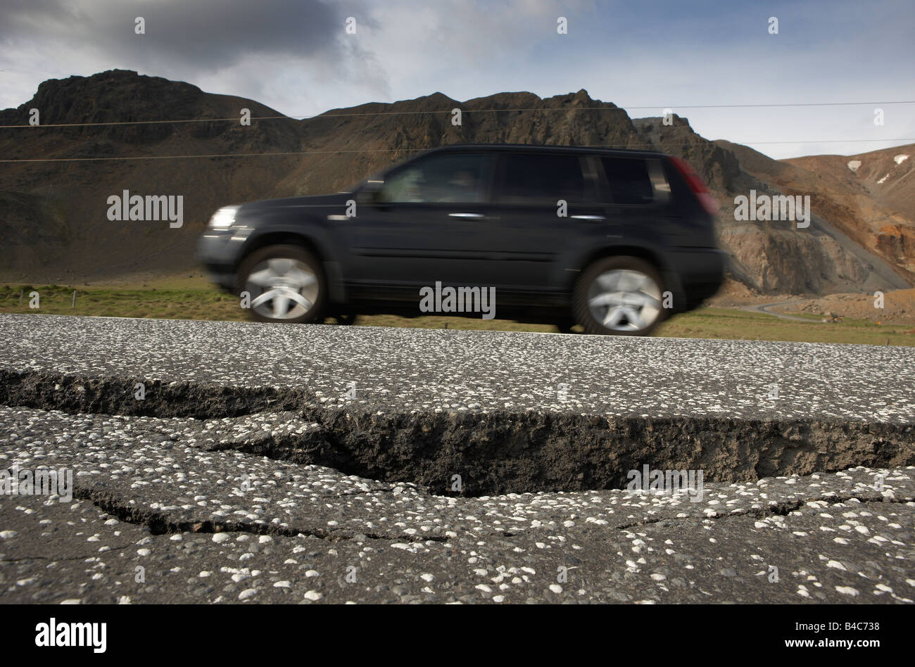 De route, côte sud de l'Islande Banque D'Images