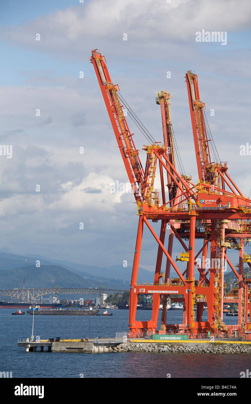 Port à conteneurs à Vancouver, le plus grand port canadien Banque D'Images