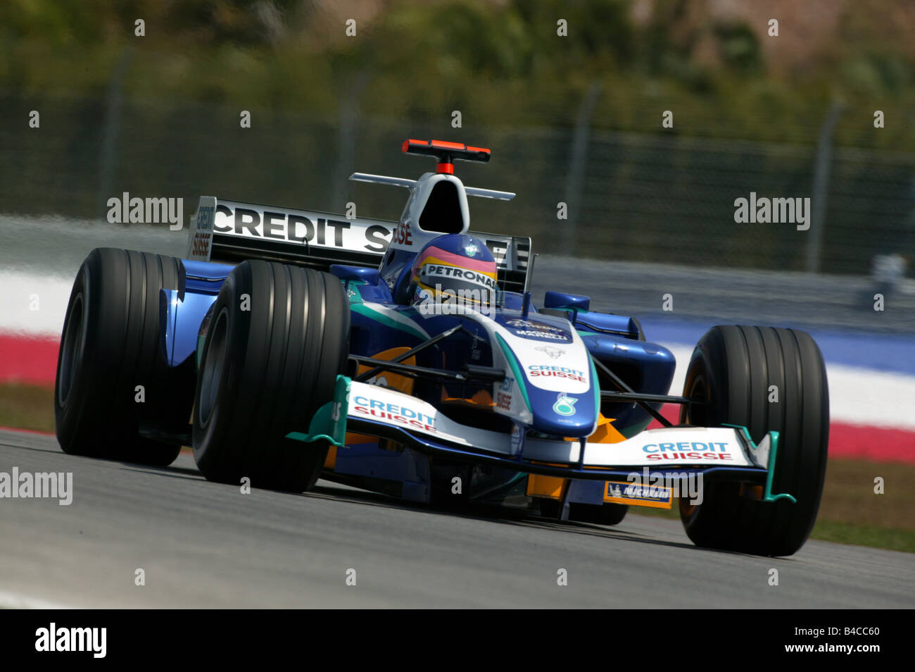 Sport moteur, Jacques Villeneuve, Sauber Petronas, la Formule 1 2005, race driver, course, circuit, course, conduite, diagona Banque D'Images