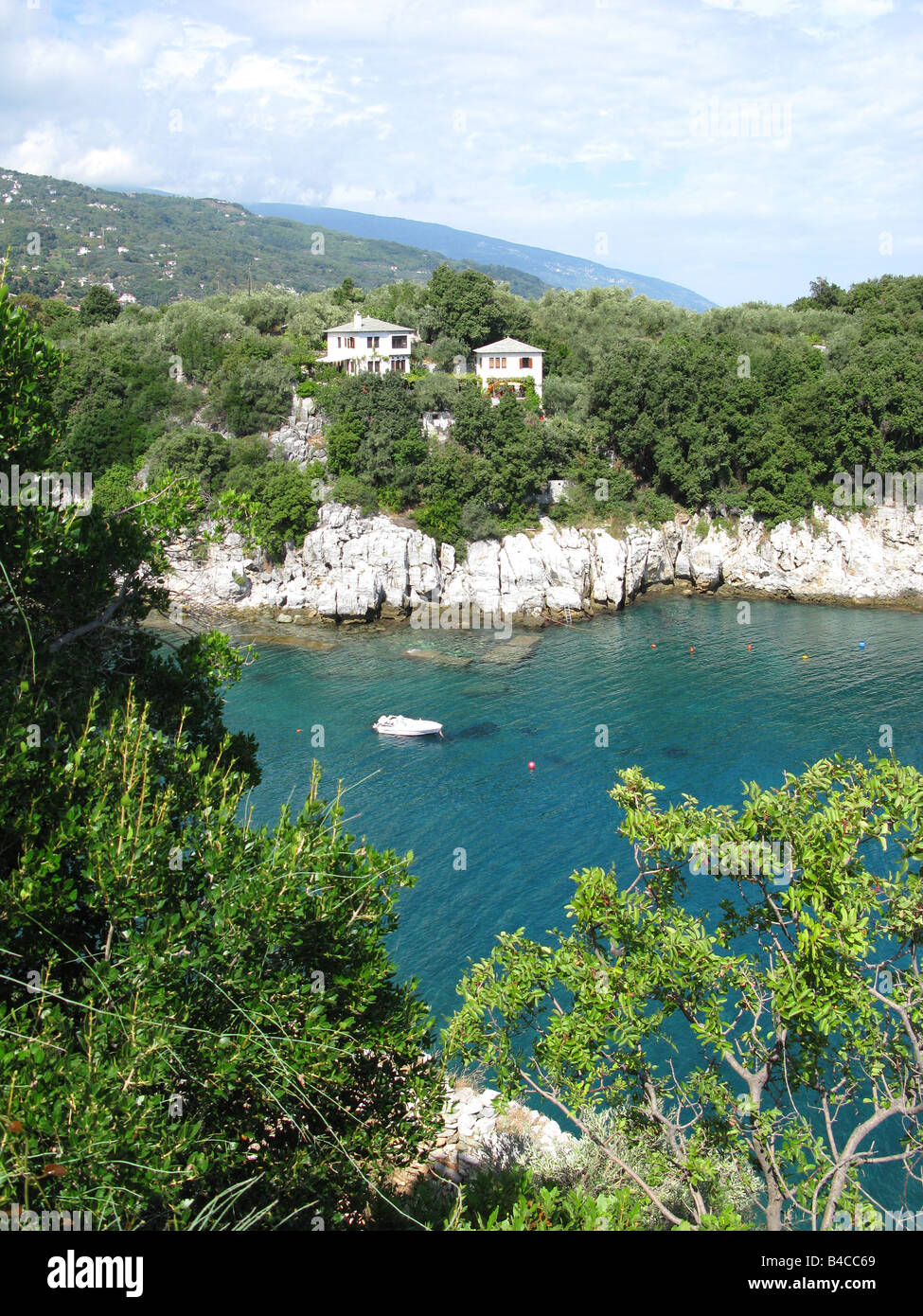 La Grèce. La péninsule de Pelion. Le village et le port de Damouchari. Banque D'Images
