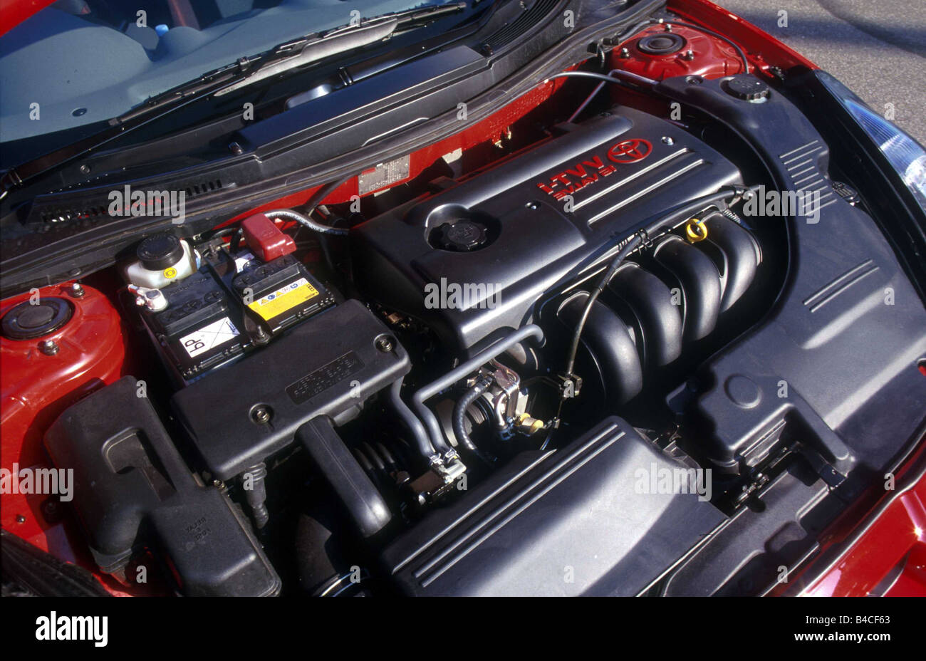 Voiture Toyota, Celiapprox.S RS 143, roadster, cabriolet, modèle année 1999-, rouge, vue dans le compartiment moteur, moteur, technique/accessoire Banque D'Images