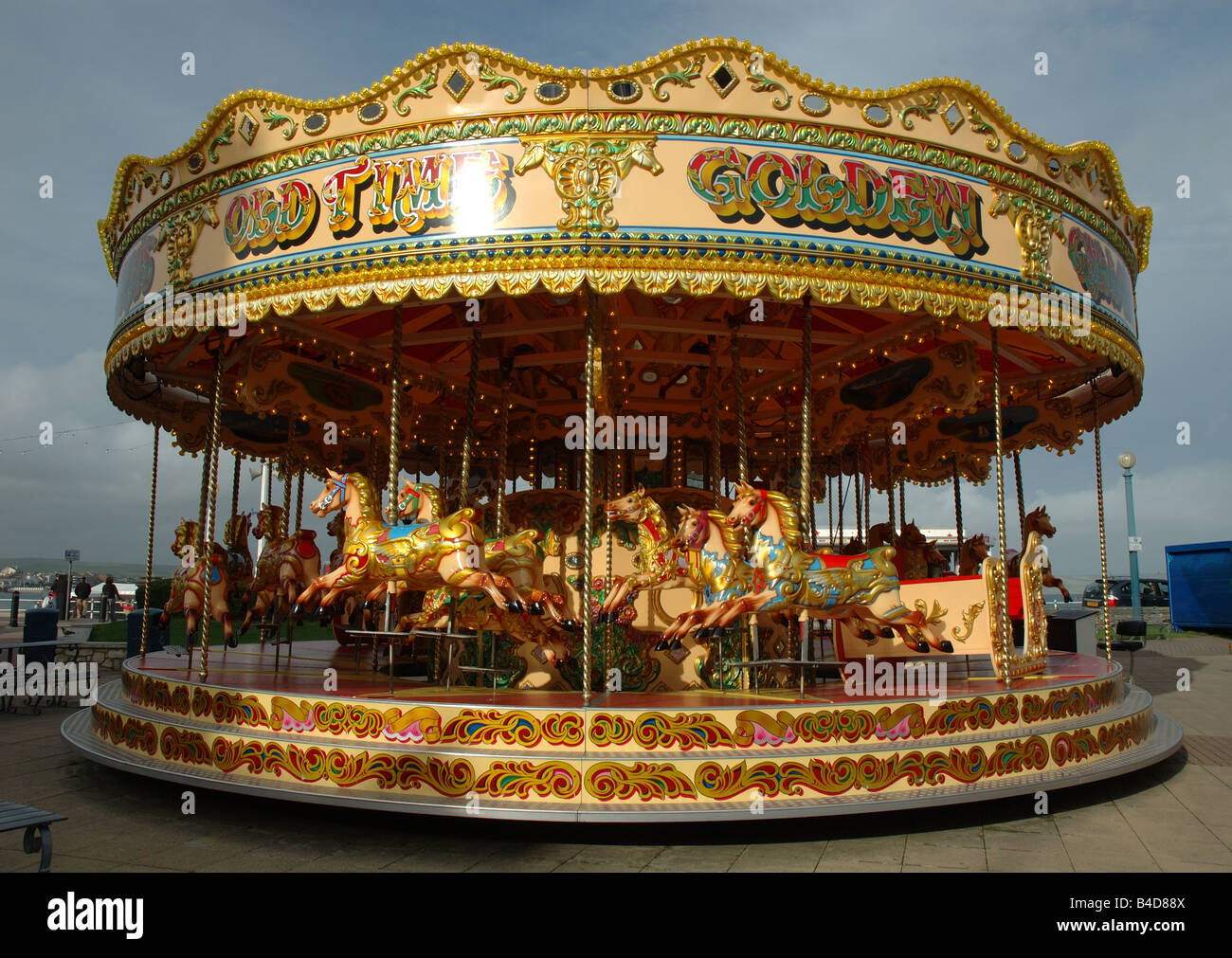 Fairground carousel, Weymouth, Dorset, England, UK Banque D'Images