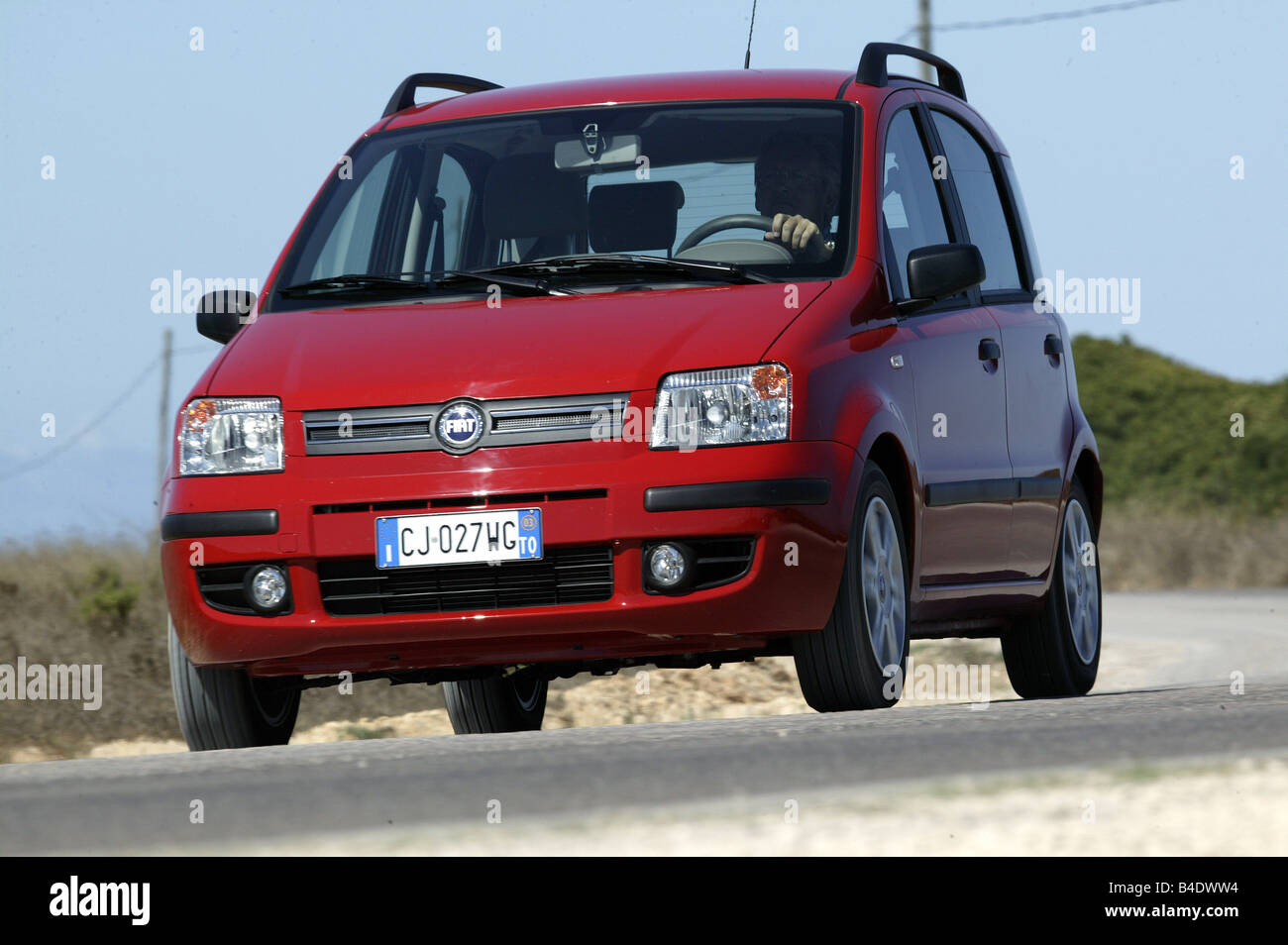 Voiture, Fiat Panda, Miniapprox.s, Limousine, l'année de modèle 2003-, rouge, debout, à la défense, la diagonale de l'avant, vue frontale, cou Banque D'Images