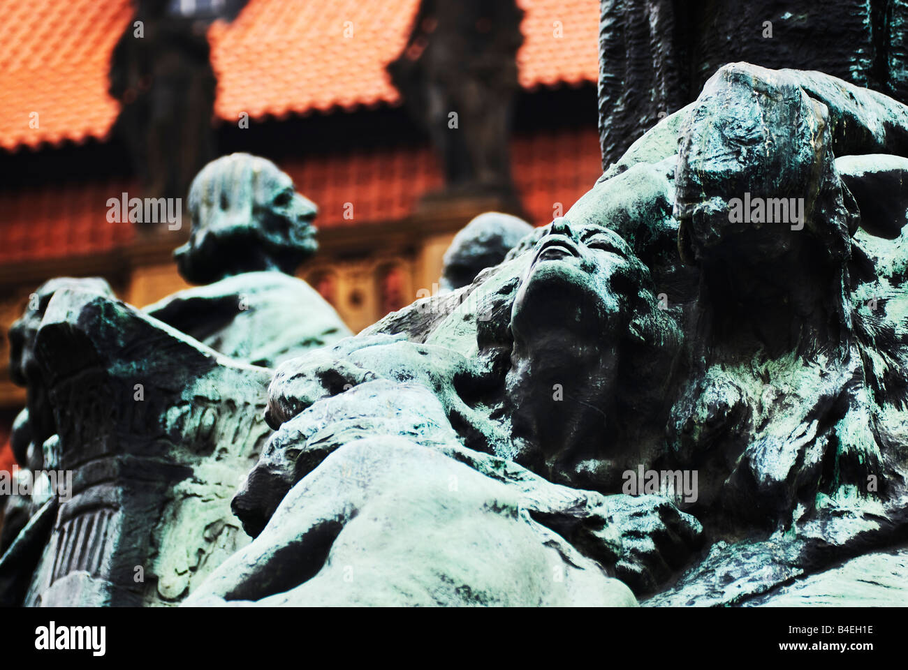 Jan Hus Monument, Staromestske nam (Old Town Square), Prague, République Tchèque Banque D'Images