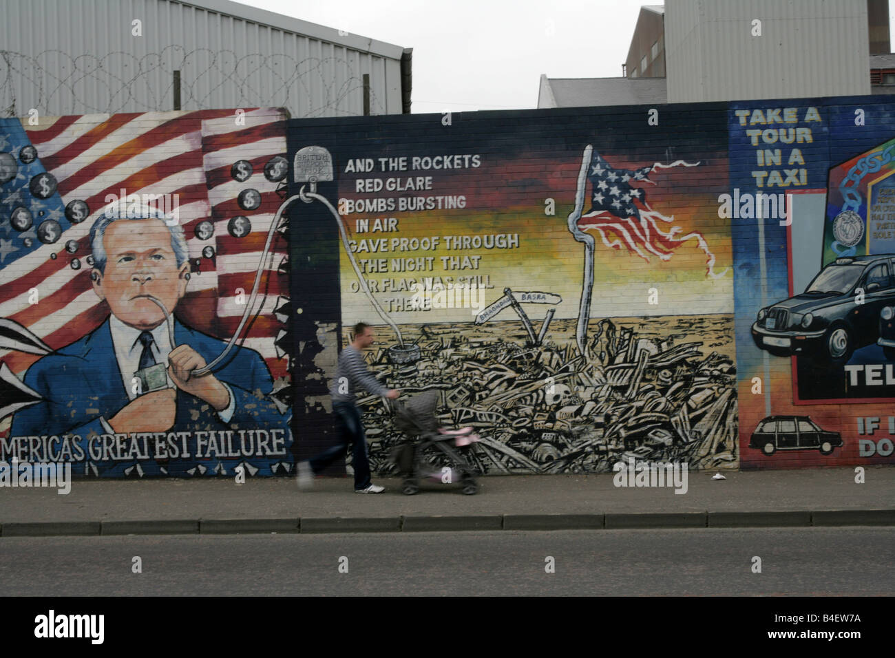 Murales républicaines à Belfast (Irlande du Nord, Royaume-Uni. Banque D'Images
