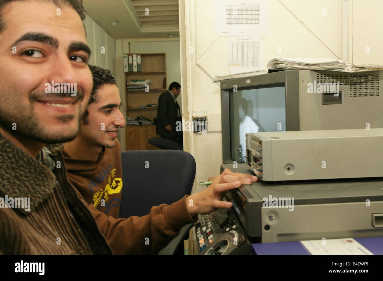 Une station de télévision irakien indépendant au Caire, Égypte. Banque D'Images