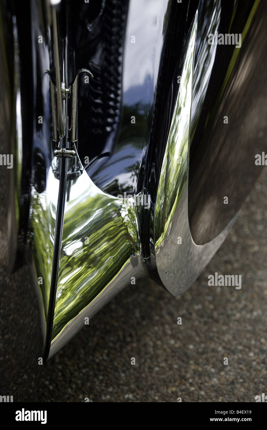 Voiture, Bugatti T57 Atalante coupé, cabriolet, voiture d'époque, l'année de modèle 1934-1939, années 30, années 30, noir-blanc, détails, détails, Banque D'Images