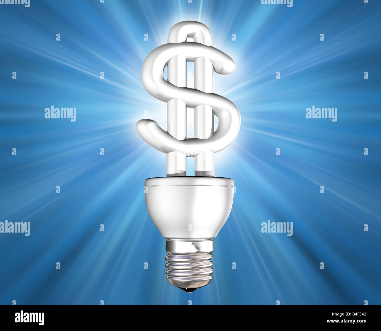 Illustration d'une économie d'argent lumineux ampoule de l'énergie Banque D'Images