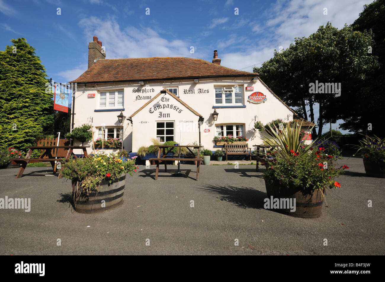 Trois Boussoles Pub près de Canterbury Kent Banque D'Images