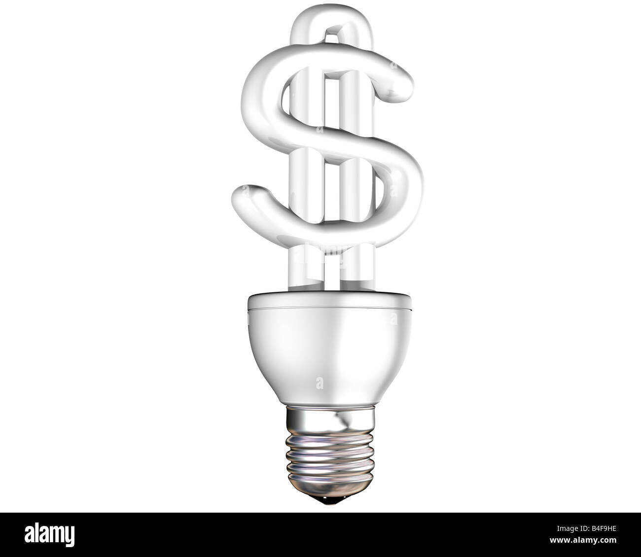 Illustration d'un isolé de l'argent économiser de l'énergie l'ampoule Banque D'Images