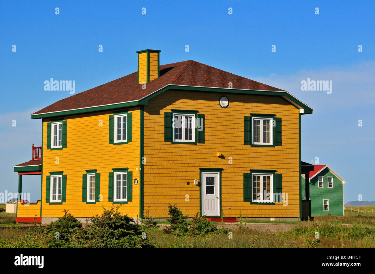 Maisons typiques Havre-aubert Iles de la Madeleine Banque D'Images