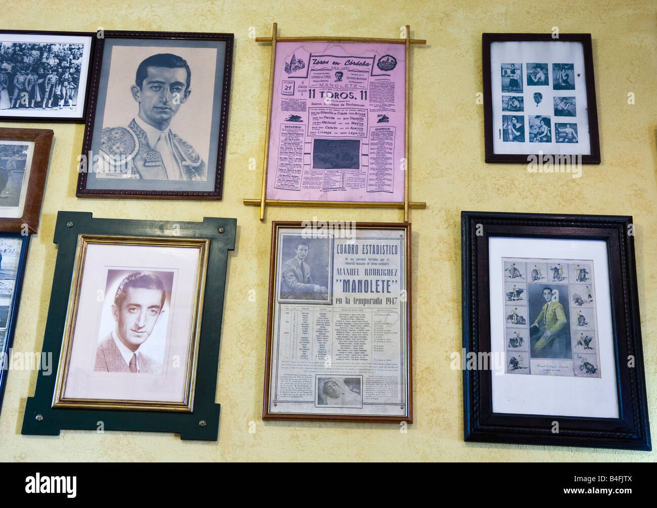 Cordoba Espagne photographies et souvenirs de Cordoue, né torero Manuel Laureano Rodríguez Sánchez connu comme Manolete Banque D'Images