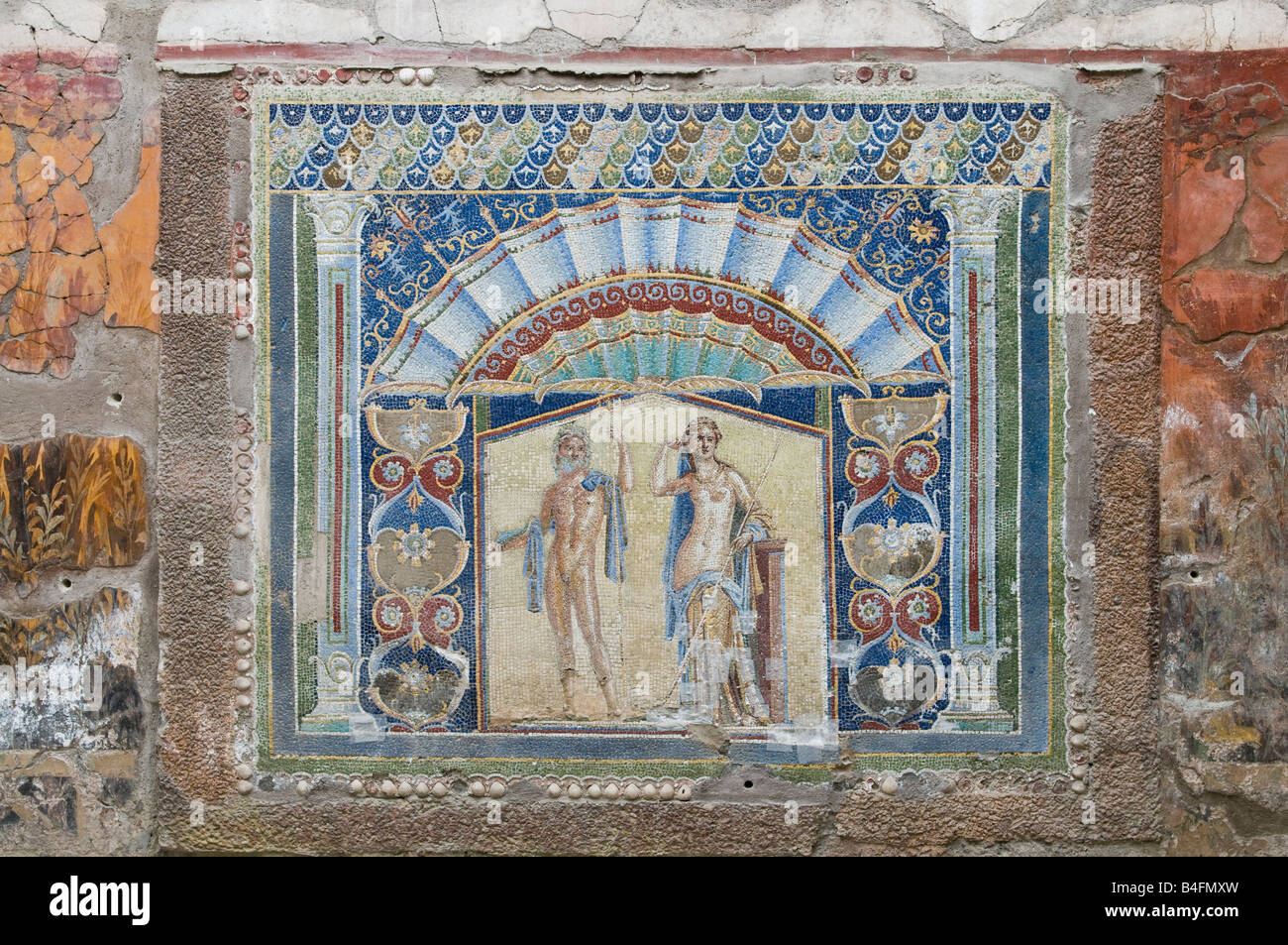 La Maison de Neptune et Amphitrite, Herculanum Banque D'Images