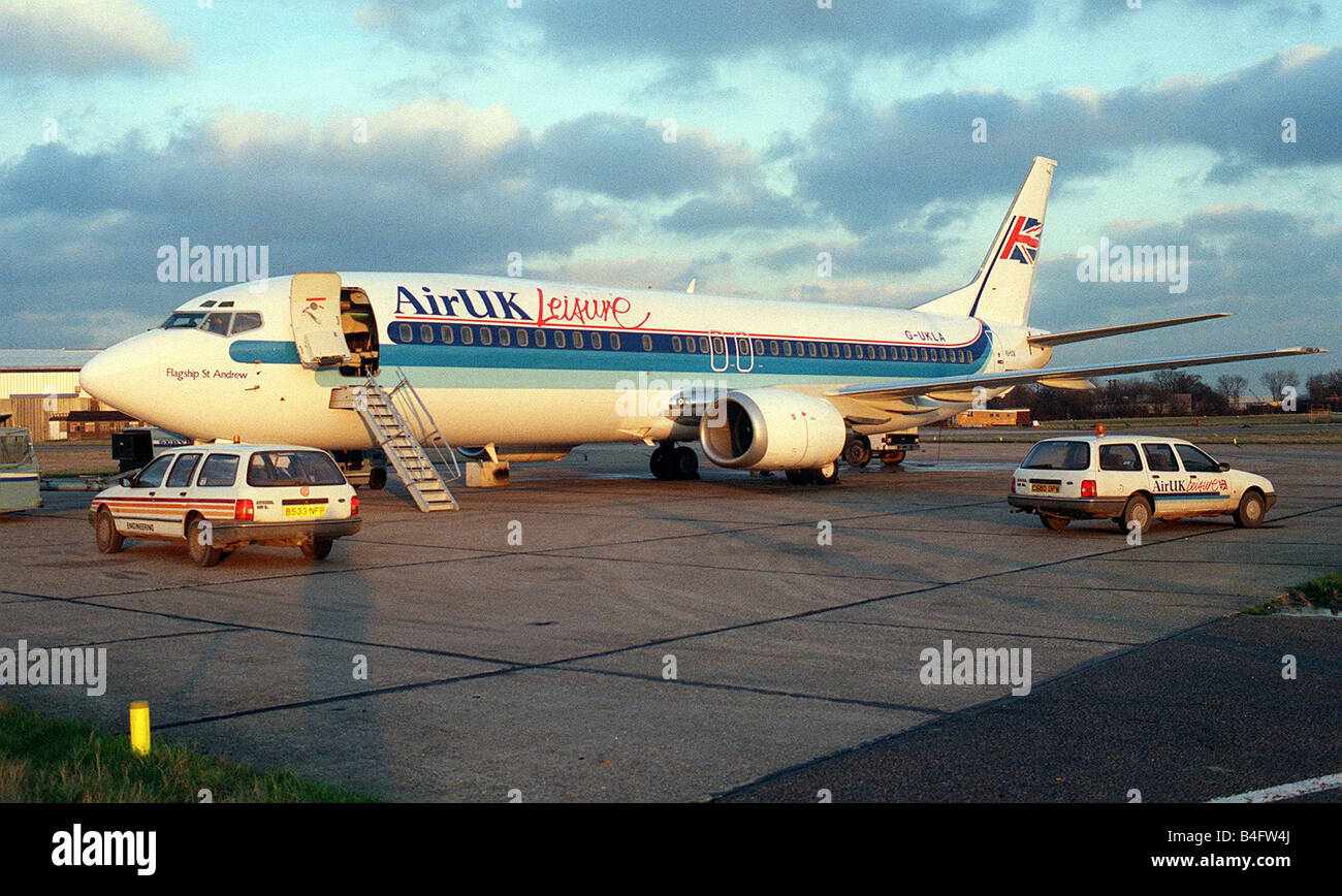 Boeing 737 avions 400 Compagnies Aériennes Air UK Janvier 1989 Banque D'Images
